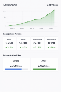Instagram insights (likes growth graph)